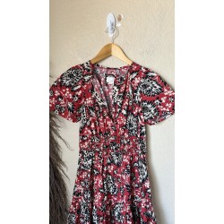 Women's Red Floral Mini Dress Size XS