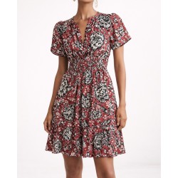 Women's Red Floral Mini Dress Size XS