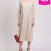 RRP 361 Midi Dress IT44 US8 UK12 L Beige Lined Made in Italy