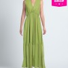 RRP 596 Maxi Dress IT42 US6 UK10 M Green Sleeveless Made in Italy