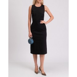 RRP 243 Pencil Dress IT46 US10 UK14 XL Black Cross-Over Made in Italy