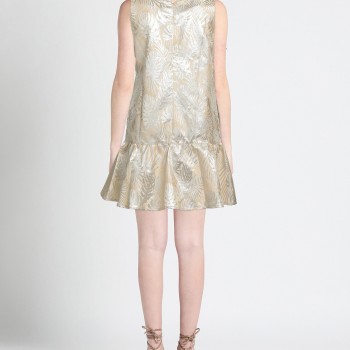 RRP 307 Jacquard Mini Dress Beige Hawaiian Made in Italy