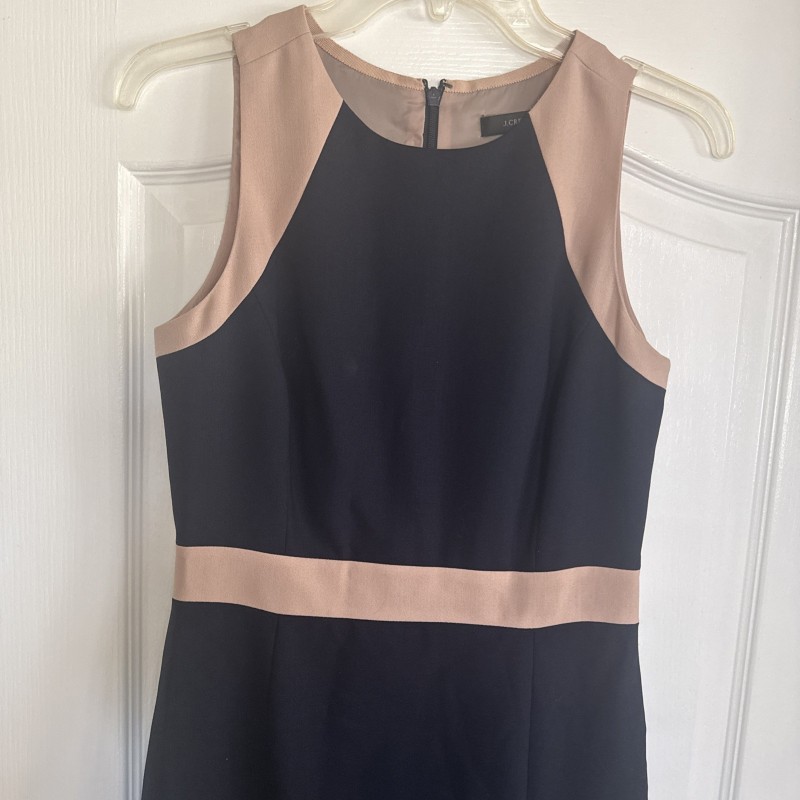 J. Crew Womans, Two Tone Navy Blue Sleeveless Dress
