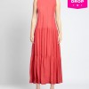 RRP 415 Linen Maxi Dress IT40 US4 UK8 S Made in Italy