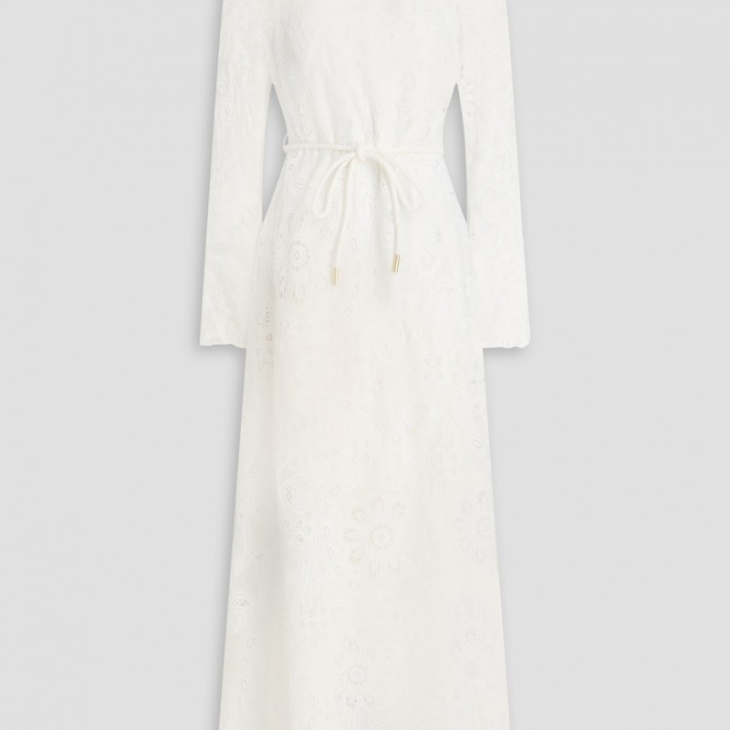 RRP 1200 Ottie Long Dress AU0 US4 UK6 S Embroidered Long Sleeve