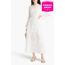 RRP 1200 Ottie Long Dress AU0 US4 UK6 S Embroidered Long Sleeve