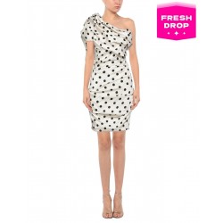 Women's White Polka Dot Mini Dress Size 46
