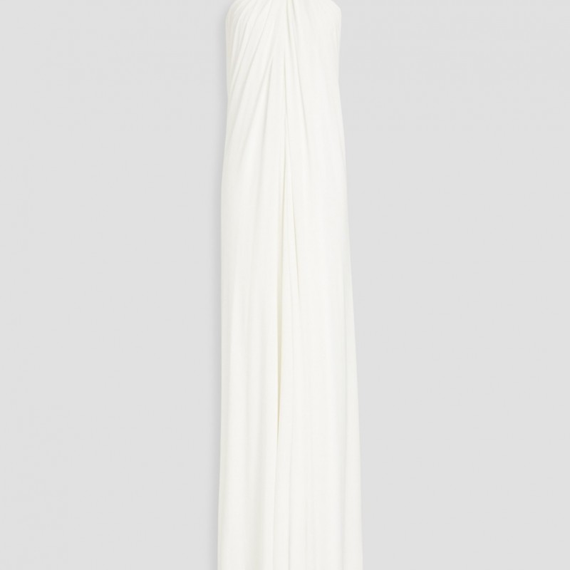 RRP 580 Evening Dress US2 UK6 IT38 XS White Lined Twisted