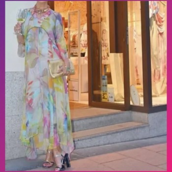 NWTZARA PRINTED MULTICOLORE DRESS LIMITED EDITION WITH LONG SLEEVES