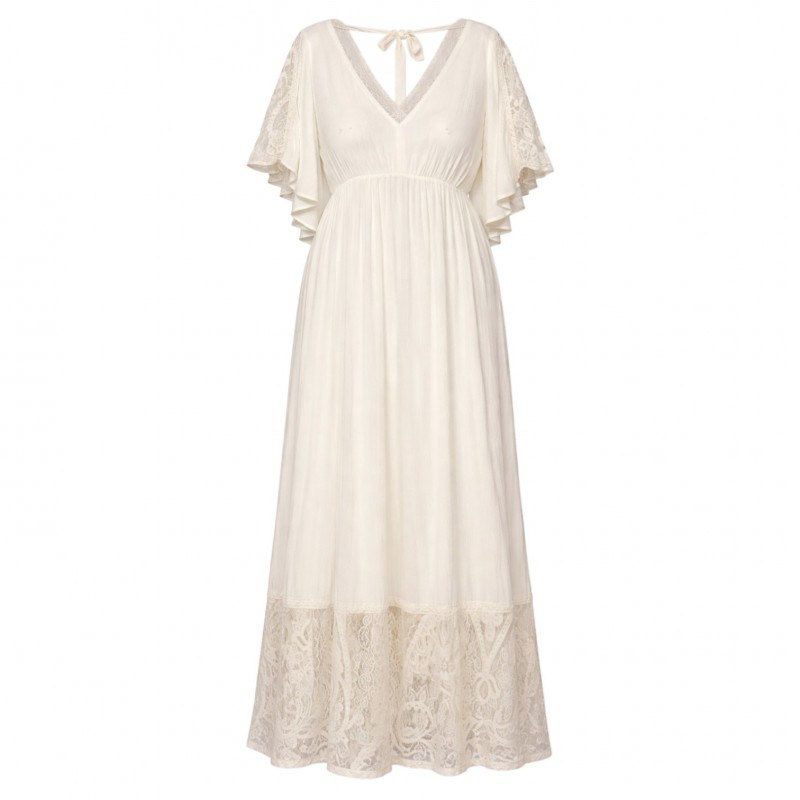 Boho Lace Maxi Dress Womens Sz 3XL Cottagecore Romantic Prairie Festival