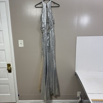 Silver Sequin Gown FLAW C139 Dress