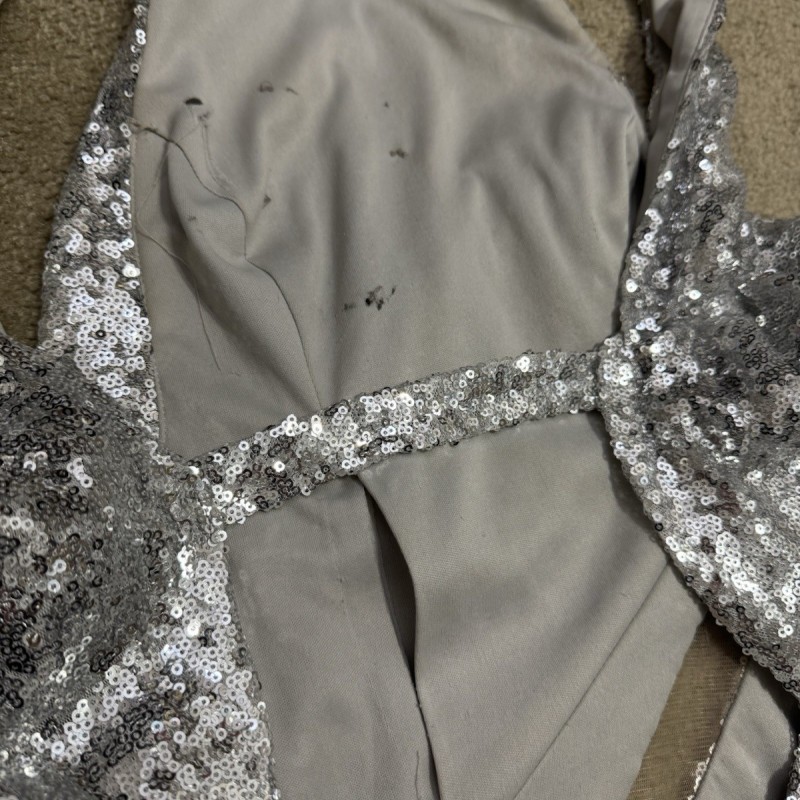 Silver Sequin Gown FLAW C139 Dress