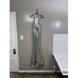 Silver Sequin Gown FLAW C139 Dress