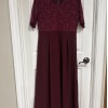 Women's XL Long Evening Dress Prom Wedding Burgundy Lace Upper