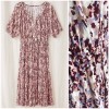 Tiered Midi Dress Womens L Tassel Boho Peasant Cottagecore