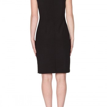 Black White Sheath Dress Spandex Career Corporate Corp