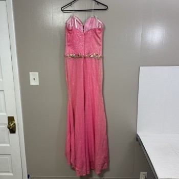 Dress Women s Pink Sequen Rhinestones FLAW C140