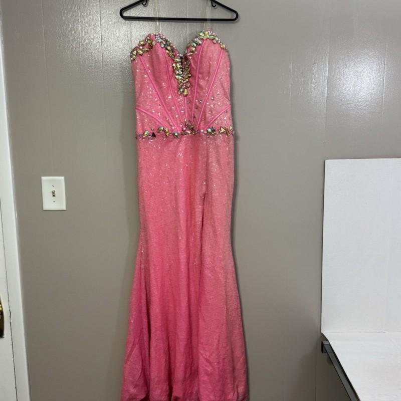 Dress Women s Pink Sequen Rhinestones FLAW C140