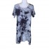 Gray Black Tie Dye T Shirt Dress Casual Boho Lounge