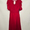 Christina Hendricks X Neroli Puff Sleeve Velvet Dress Scarlett Red UK 10