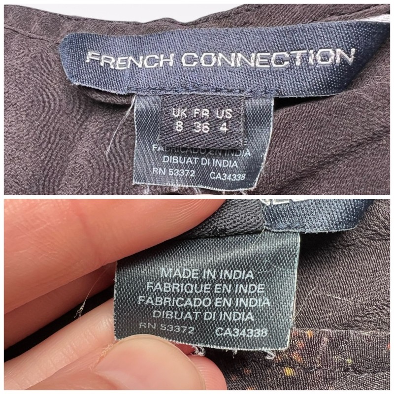 Mini Dress Black Multicolor Short Sleeve