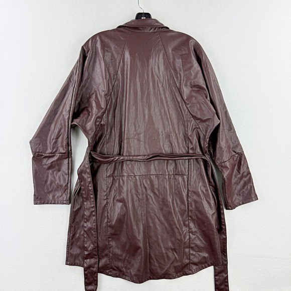 X Rtr Faux Leather Shirt Dress Womens Brown RTR