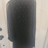 Black Sheer Rhinestone Dress Long Sleeve Overlay Shift Party Evening Women