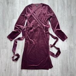 Women's Red Midi Wrap Dress Size XS