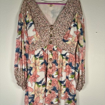 AMERICA Floral w/pockets Medium Boho Dress