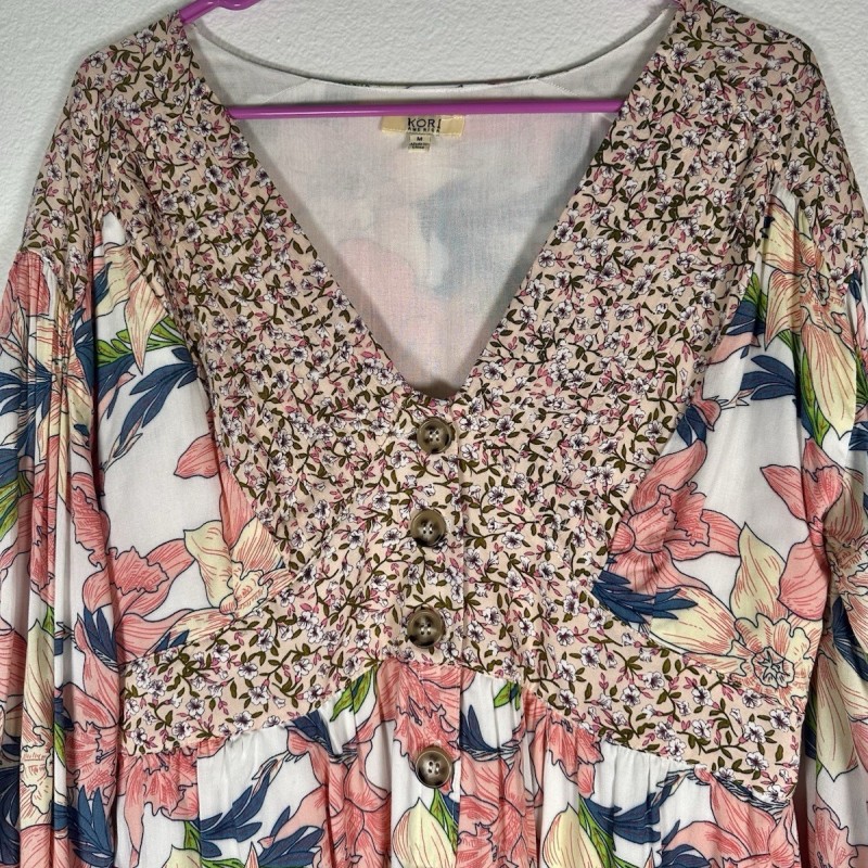 AMERICA Floral w/pockets Medium Boho Dress