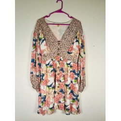 AMERICA Floral w/pockets Medium Boho Dress