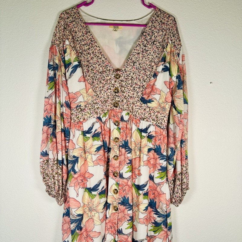 AMERICA Floral w/pockets Medium Boho Dress