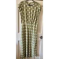 Women's Green Polka Dot Midi Dress Size 20