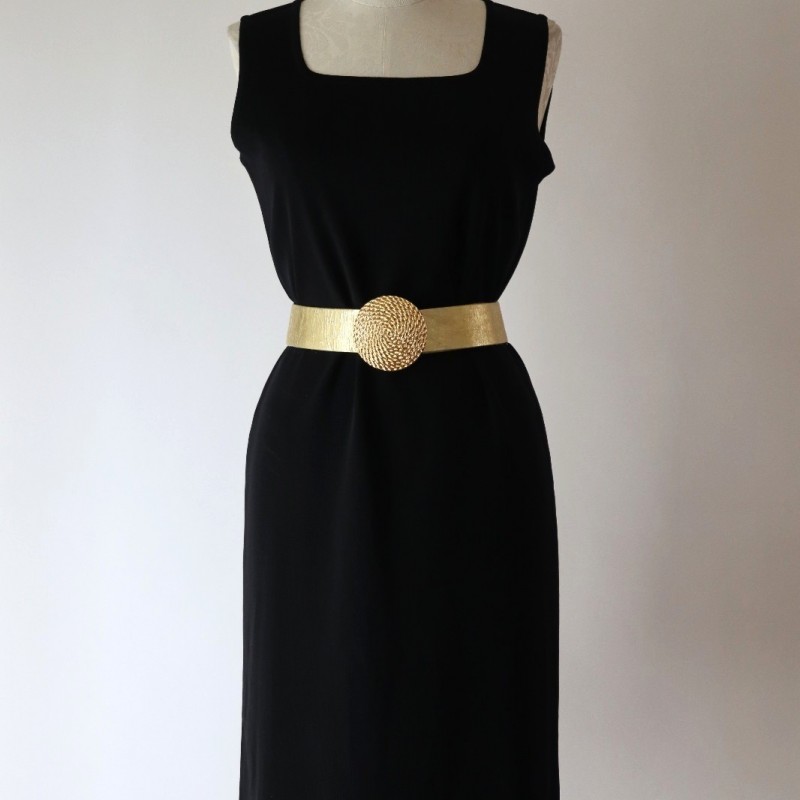 Exclusively Black Knit Jersey Square Neck Sleeveless Midi Dress Women M