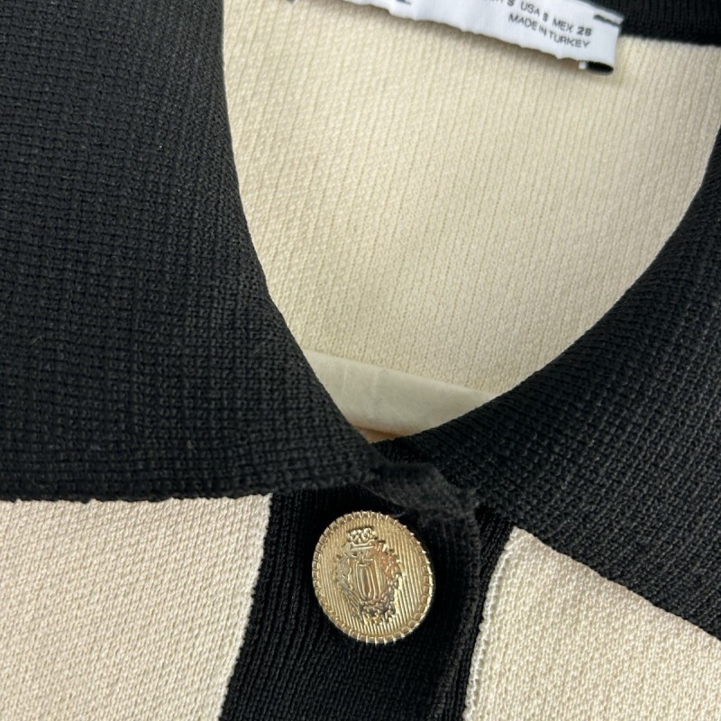 Knit Gold Button Shirt Dress S