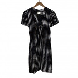 Women's Black Polka Dot Midi Shift Dress Size 36