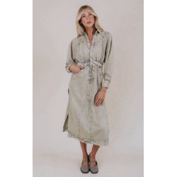 Women's Moonstone Midi Shirt Dress Size Large