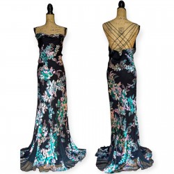 Women's Multicoloured Floral Fit And Flare Dress Size 18