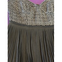 Dress Black Lace W/pleated Skirt 6
