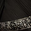 Beaded Black Gown Chiffon With Rhinestone Waist Dress