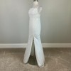 Women's Formal Dress White Sequined Long Column Evening Gown