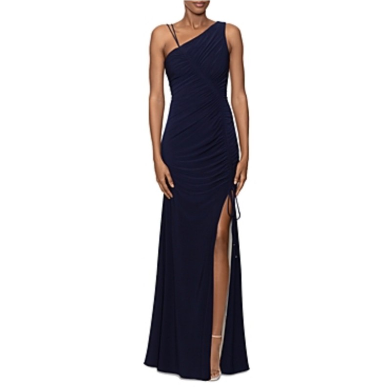 Women's Formal Dress Blue One Shoulder A-Line Long Evening Gown
