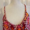 Pink/Orange Floral Braided Strap Tiered Mini Swing Dress