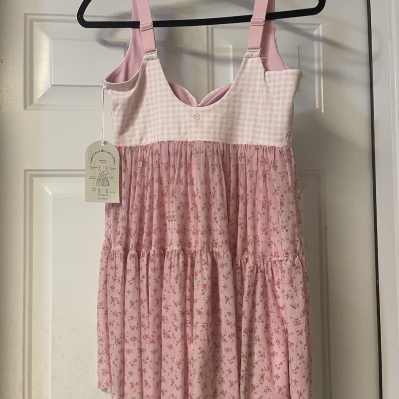 Women's Sweetheart Babydoll Dress-Gingham