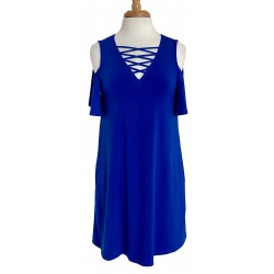 Women's Blue Midi Shift Dress Size Small