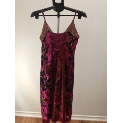 Velvet Burnout Slip Dress hale bob dress large Floral Spaghetti Strap Pink
