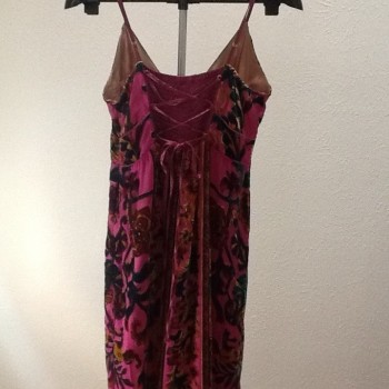Velvet Burnout Slip Dress hale bob dress large Floral Spaghetti Strap Pink