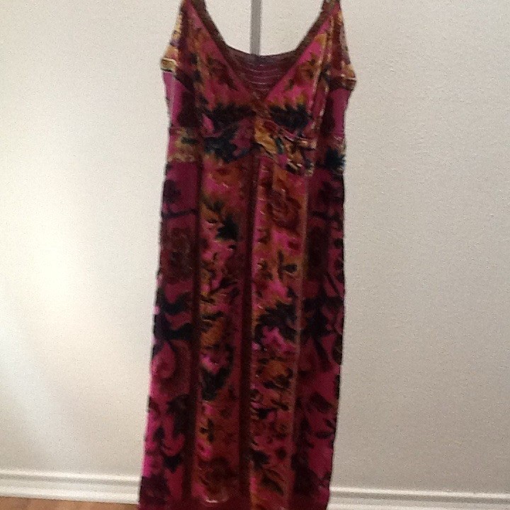 Velvet Burnout Slip Dress hale bob dress large Floral Spaghetti Strap Pink