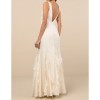 Deluca Ivory Ruffle Trumpet Gown Maxi Dress Formal Evening